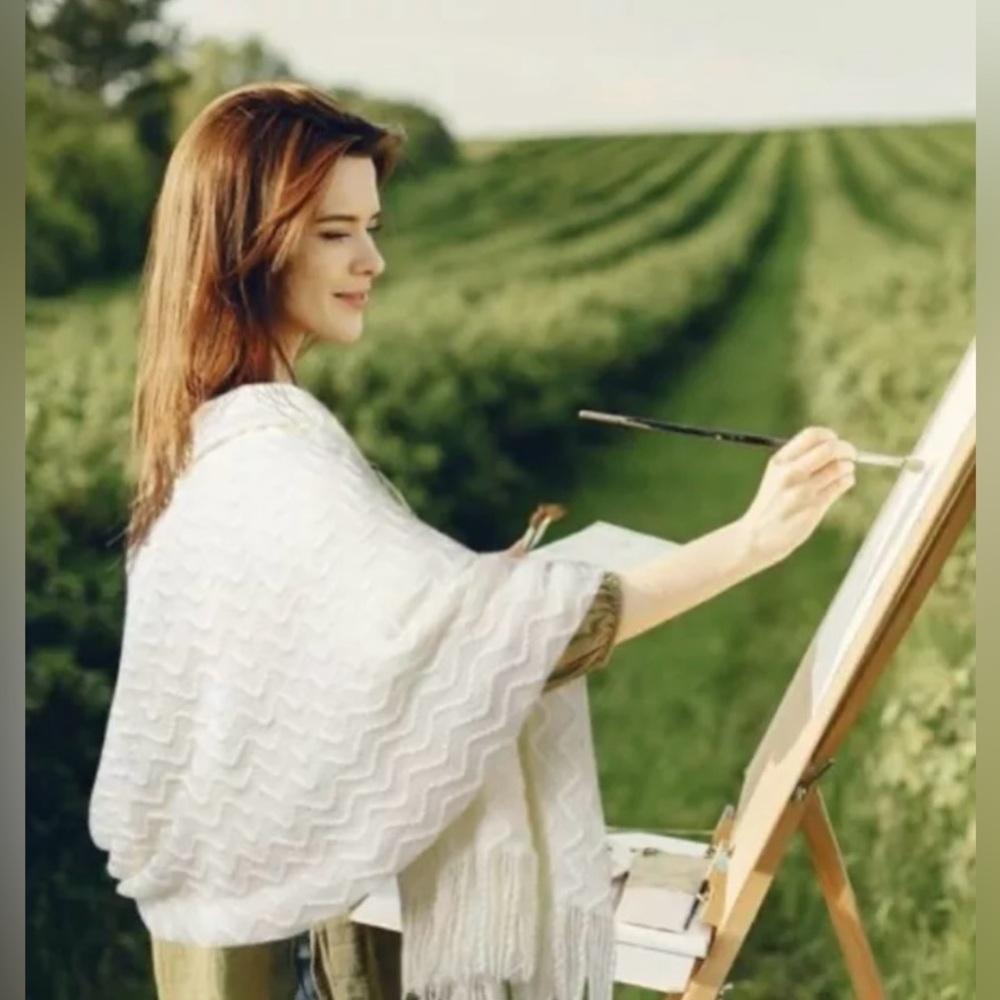Decorative Knitted Throw Blanket with Fringe Lightweight Blanket Acrylic Knit...